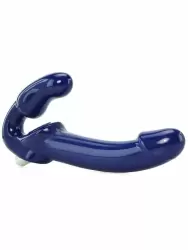 Анатомический страпон Revolver II Strap U, безремневой, 25 см, латекс, синий