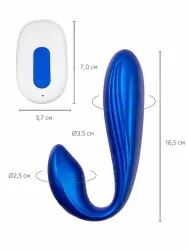 Вибратор-кролик L`Eroina APP LANGOU, управление через приложения, 16,5 см, силикон, синий