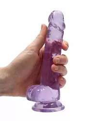 Фалоимитатор из эластомера 19 см. Realistic Dildo With Balls (фиолетовый)
