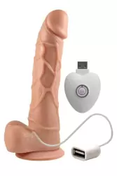 Вибро-реалистик с мошонкой на присоске RF 7,9 - телесный