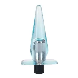 Анальная пробка Slimline Super Compact Vibrating Butt Plug с вибрацией – голубой