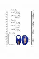 Виброкольцо с вибропультом управления Poise (синий)