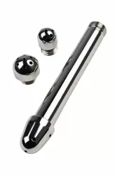 Металлический анальный душ с тремя насадками, TOYFA Metal – серебристый 