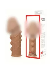 Насадка на фаллос, с пузыриками, венками и ребристость, размер M, EXTREME SLEEVE ES.009-M