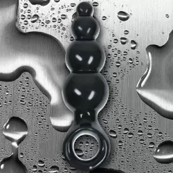 Анальная пробка с кольцом Jolie Ripples Medium – черная