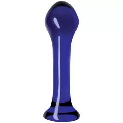 Анальный стимулятор из стекла Crystal Droplets – голубой