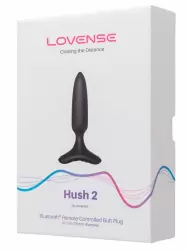 Инновационная анальная вибропробка, LOVENSE Hush 2, 13,5 см, управление через приложение, 7 режимов, размер XS, черный