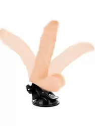 Реалистичный вибратор Dream Love BASECOCK REALISTIC BENDABLE REMOTE CONTROL FLESH, с мошонкой, с пультом Д/У, 21 см, ТПР, светлый телесный