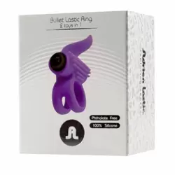 Эрекционное виброкольцо Bullet Lastic Ring с стимулятором клитора - фиолетовый