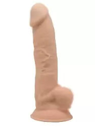 Реалистичный фаллоимитатор SILEXD Model 3, с мошонкой, 23,1 см, силикон, телесный