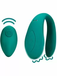 Парный вибратор Couple Toy with Remote Control, с пультом Д/У, 10 см, 10 скоростей, бирюзовый