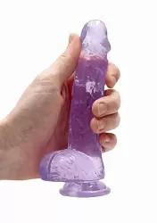 Фалоимитатор из эластомера 17 см. Realistic Dildo With Balls (фиолетовый)
