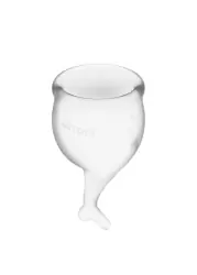 Набор менструальных чаш Satisfyer Feel secure Menstrual Cup, 15 и 20 мл, силикон, прозрачный