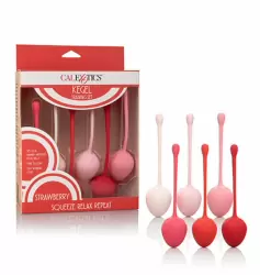 Оригинальные вагинальные шарики Kegel Training Set Strawberry в форме клубники - разноцветный