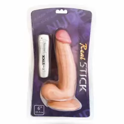 Виброреалистик с мошонкой TOYFA RealStick Nude 6” на присоске – телесный