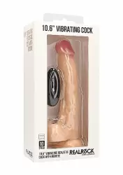 Реалистичный фаллоимитатор с мошонкой Vibrating Realistic Cock - 10 Inch - With Scrotum - Flesh: 26 см, 10 режимов работы