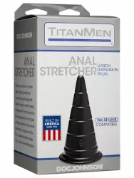 Конусообразная анальная пробка серии TitanMen - Anal Stretcher 6 Plug, 15 см, диаметр 7 см, черный