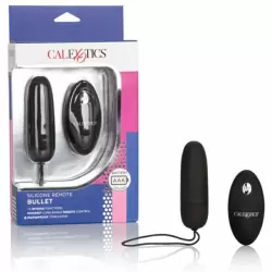 Вибропуля с дистанционным управлением Calexotics Silicone Remote Bullet – чёрный