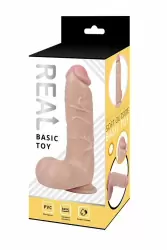 Реалистичный фаллоимитатор Real Basic Toy с присоской 21см - телесный