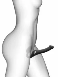 Анатомический страпон Strap-On-Me Multi Orgasm с 3 моторами, безремневой, размер S, черный