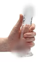 Фалоимитатор из эластомера 19 см. Realistic Dildo With Balls (прозрачный)