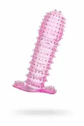 Рельефная увеличивающая насадка на пенис TOYFA - розовый