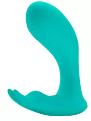 Носимый вибратор Pretty Love Idabelle, 10,1 см, 12 режимов, с пультом Д/У, силикон, бирюзовый