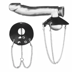 Болстретчер-парашют из экокожи с цепочками Blueline – чёрный        