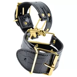 Наручники Fetish Fantasy Gold черные с золотом