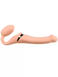 Анатомический страпон Strap-On-Me с 3 моторами, безремневой, размер L, телесный