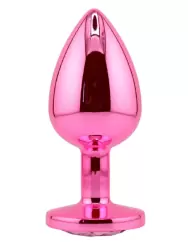 Розовая алюминиевая анальная пробка Large