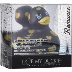 Вибратор-уточка Big Teaze Toys I Rub My Duckie 2.0, чёрный с жёлтым