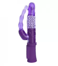 Анально-вагинальный вибратор с ротацией TOYFA A-Toys на присоске – фиолетовый