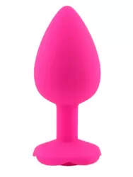 Силиконовая анальная пробка Kanikule Pink Rose с ограничителем в форме розочки, 10 см х 4,5 см, розовый, Large