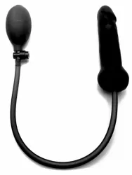 Реалистичный фаллоимитатор Shots toys Inflatable Silicone Dong, с грушей, 15,7 см