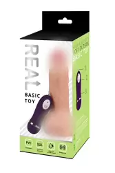 Реалистичный вибратор Real Basic, с проводным пультом, 17 см, 10 режимов, телесный