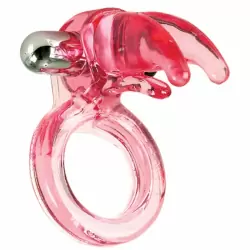 Вибро-кольцо Triple Clit Flicker со стимулятором клитора – розовый