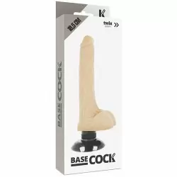 Вибромассажер BASECOCK REALISTIC VIBRATOR 2-1 FLESH 18.5CM