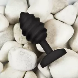 Витая анальная пробка с вибрацией Gvibe Gplug Twist - черный