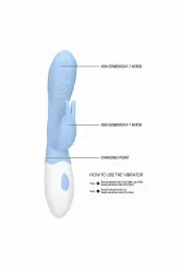 Перезаряжаемый вибратор кролик Juicy (голубой)