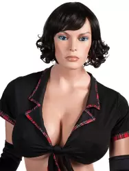 Парик брюнетки с короткими вьющимися волосами