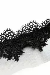 Кружевная маска-диадема ручной работы Dolce Piccante Аlbori - черный