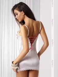 Белоснежная обтягивающая сорочка с цветным кружевом Papaya (Casmir) – S/M