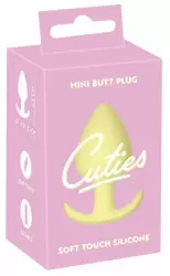 Мини-анальная пробка Cuties, силикон, для новичков, жёлтая