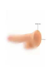 Реалистичный фаллоимитатор Shots toys Vibrating Realistic Cock With Scrotum, с мошонкой, с пультом Д/У, 15 см, 10 режимов
