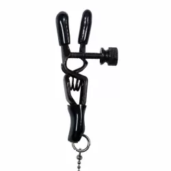 Зажимы для сосков с хрустальными подвесами Bad Kitty - черный