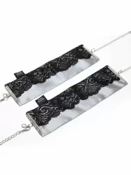 Наручники Fifty Shades of Grey Play Nice, с кружевом, атласные, серебристый