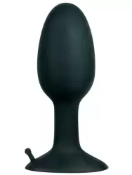 Гладкая анальная пробка Backdoor Friend, со смещенным центром тяжести, 8 см, силикон, черный