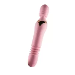 Двухсторонний вибромассажер Fakel c ротацией и подогревом - розовый