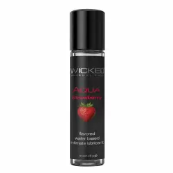 Лубрикант со вкусом сочной клубники  WICKED AQUA Strawberry 30 ml